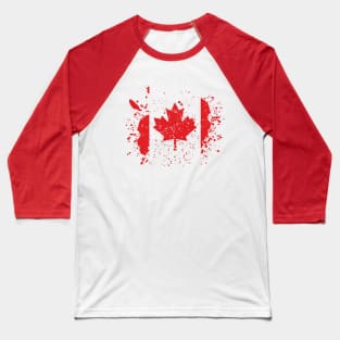 Grunge Canadian Flag Baseball T-Shirt